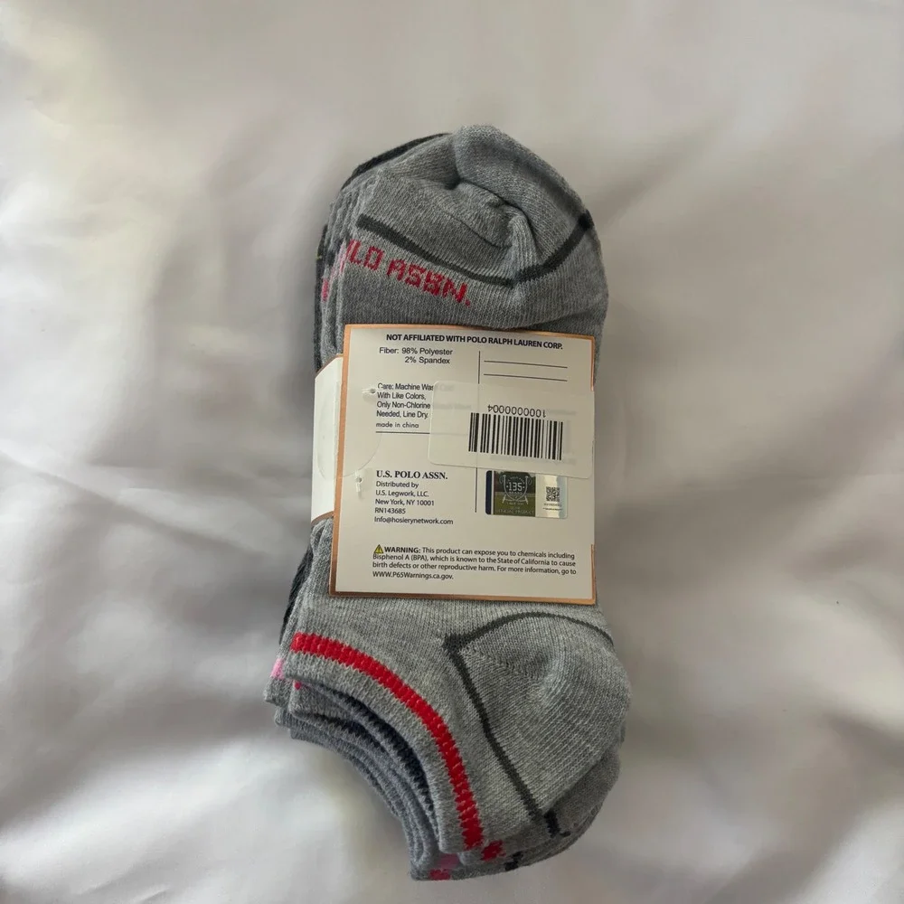 NWT US Polo Assn Mens Low Cut Socks 10 Pair Pack‎ Moisture Control Size 4-10